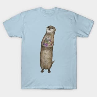 Otter and Flowers T-Shirt